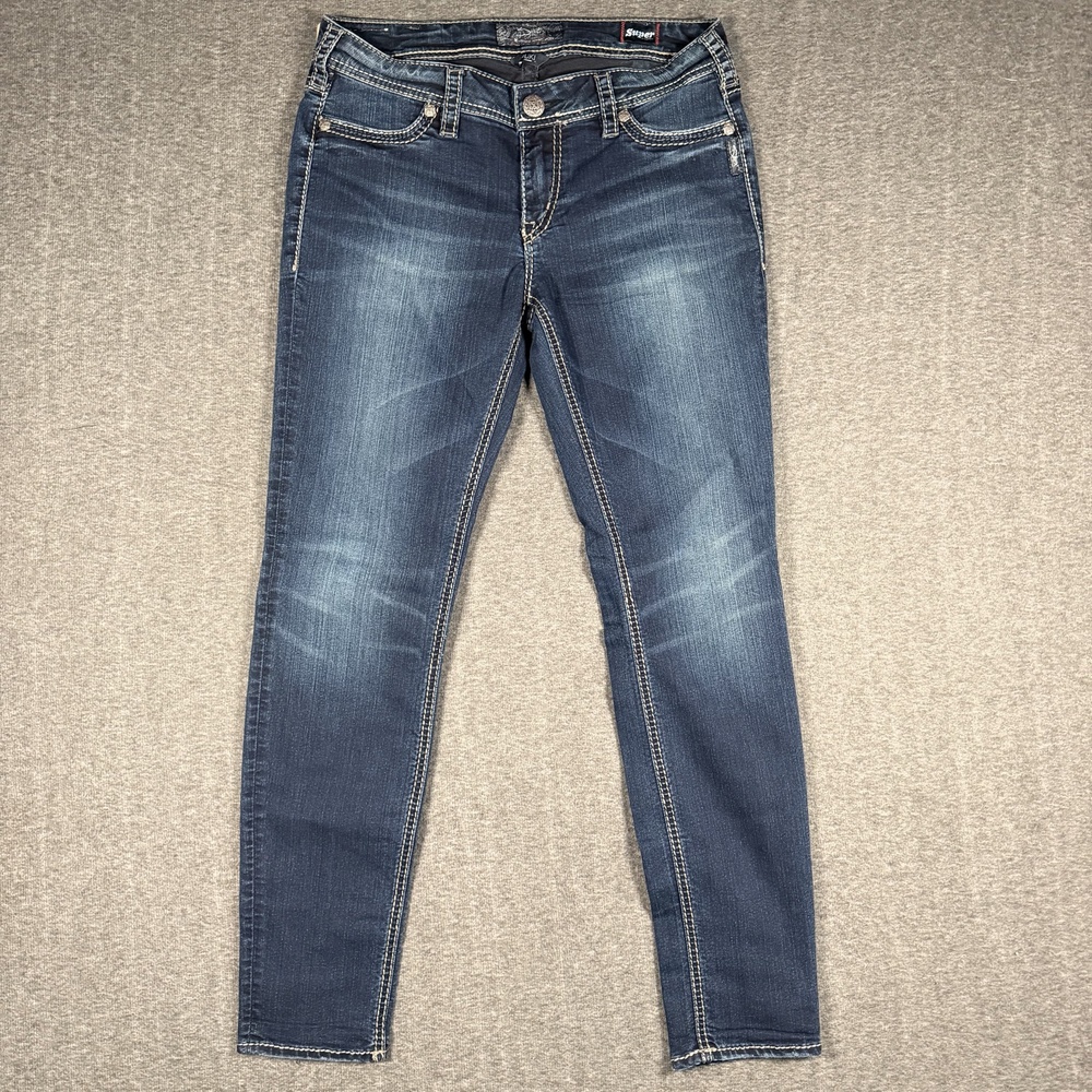 Silver Jeans Suki Mid Super Skinny Jeans Womens 31x31 Medium Wash Stretch Denim